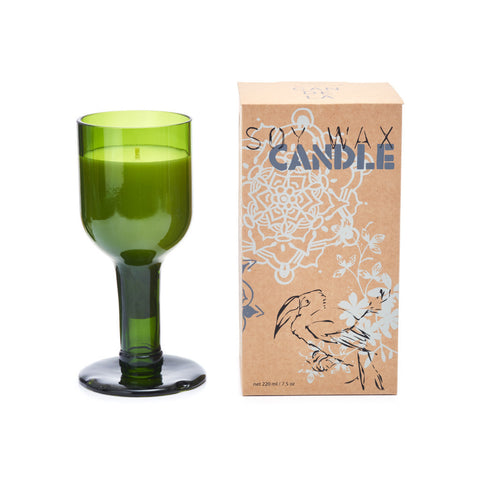 ROSE GARDEN NECK WINE BOTTLE CANDLE