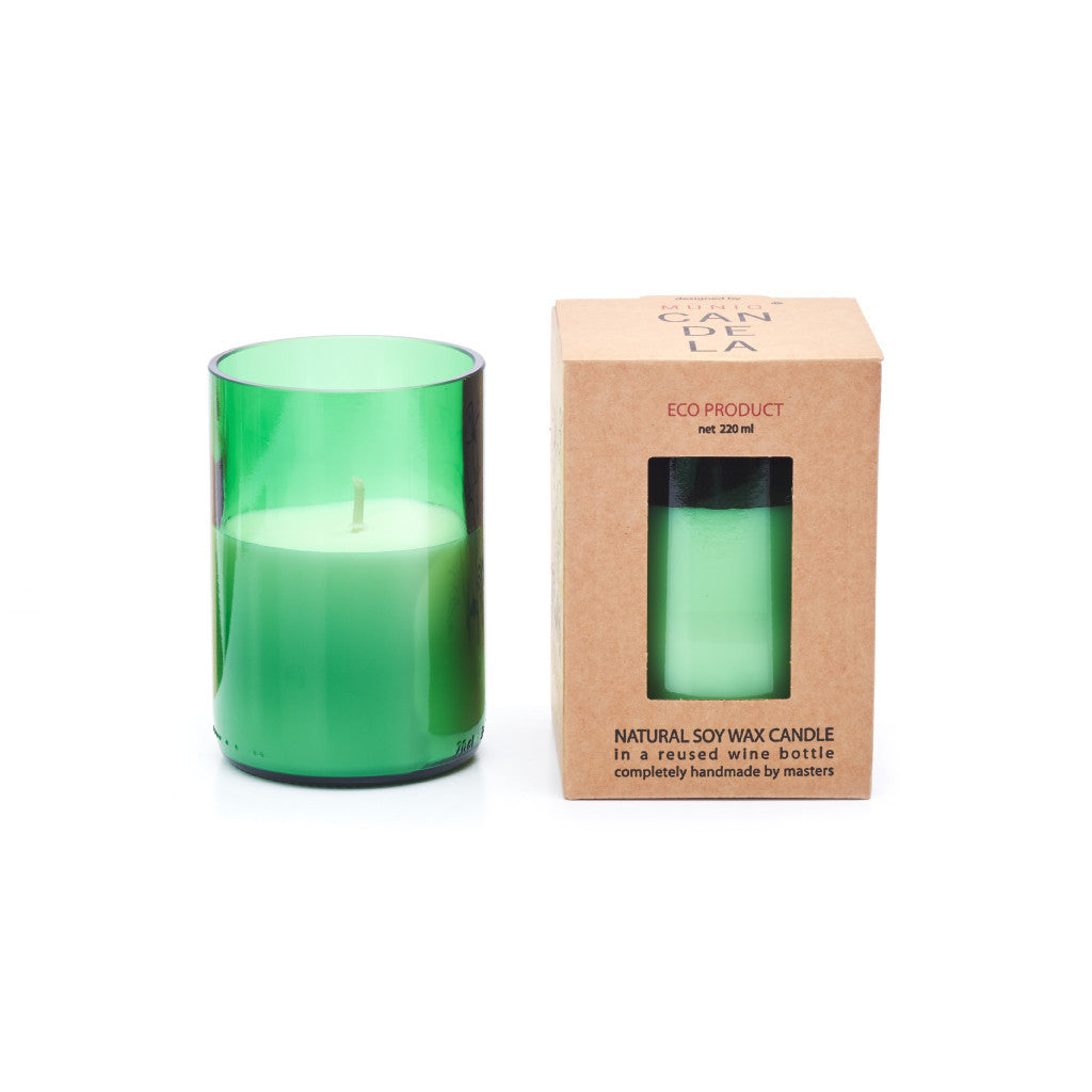 GREEN LEAF WINE BOTTLE CANDLE